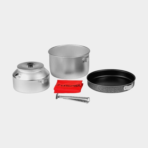 Campingset Trangia 628T+F27, med 1 kittel &amp; 1 kaffepanna i AL / aluminium + 1 stekpanna i NS / Non Stick-teflon + handtag + fodral