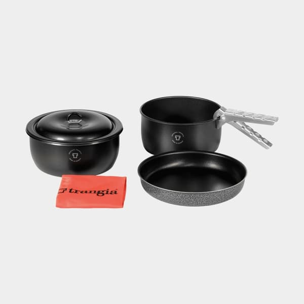 Campingset Trangia Tundra III, med 2 kittlar, 1 stekpanna &amp; 1 lock i NS / Non Stick-teflon + griptång + fodral