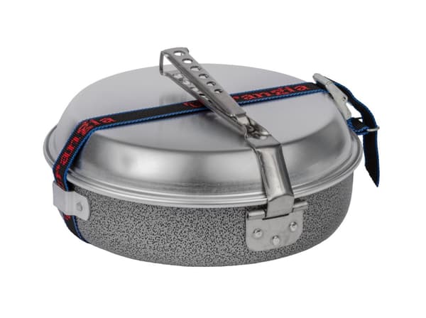 Campingset Trangia 124-T, med 1 kittel med lock & 1 tallrik i UL / UltraLight-aluminium + 1 stekpanna i NS / Non Stick-teflon + rem & fodral