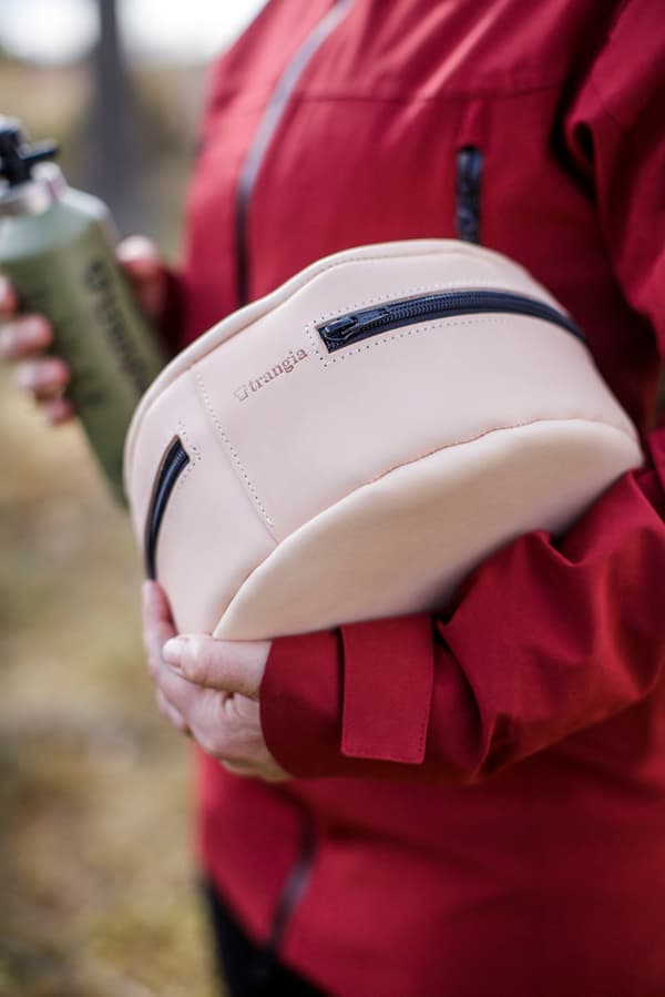 Läderfodral till stormkök Trangia Natur 27, beige, passar 27 Small