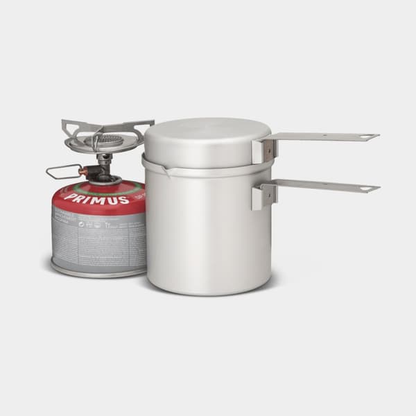 Gaskök Primus Essential Trail Kit, 2500 W + 1 kastrull (1 liter) + 1 stekpanna + förvaringspåse Bränsletillval: + Summer Gas (230 gram)