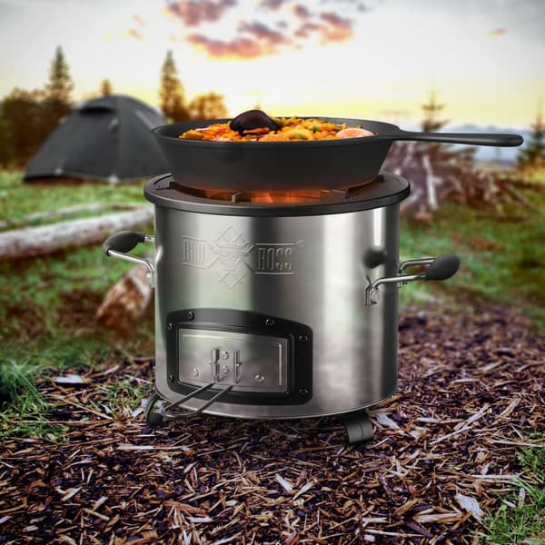 Raketti-uuni Ø26 cm hopea ruostumaton teräs BBQ#BOSS