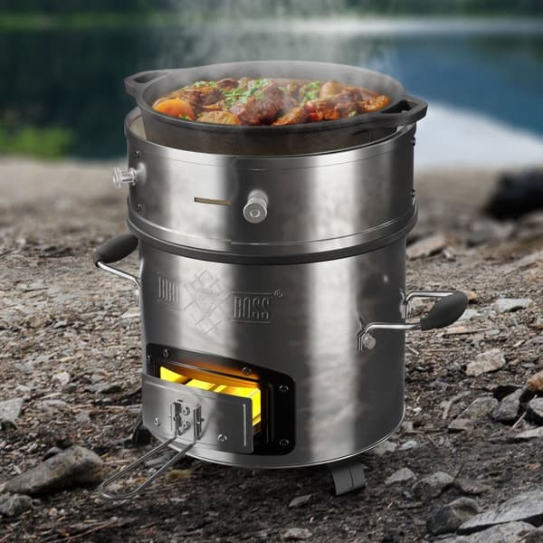 Powerring til raketovn Ø 25-35 x 9 cm lavet af rustfrit stål BBQ#BOSS