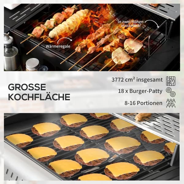 Grill för Barbecue, 161x53x101 cm, Svart