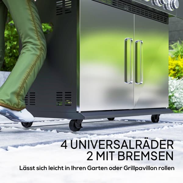 Gasgrill, 8500BTU, 141x55x110 cm, Silver