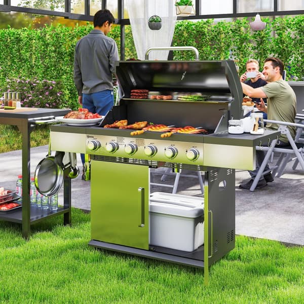 Gasgrill, 8500BTU, 141x55x110 cm, Silver