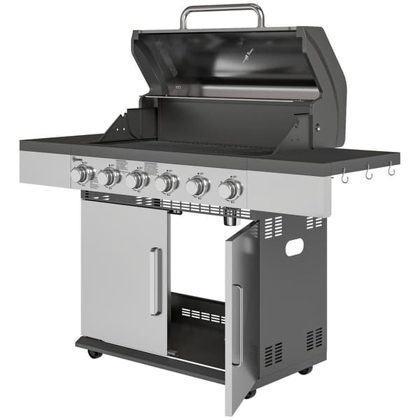 Gasgrill, 8500BTU, 141x55x110 cm, Silver