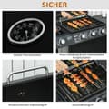 Miniatyrbild 6 av 9: Gasgrill, BBQ Grillvagn med 3 brännare och 1 sidobrännare, 110x50x100 cm, Svart