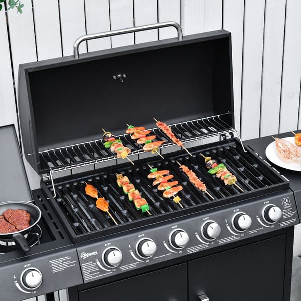 BBQ Grilli, Kaasugrilli Grillivaunu, 135x50x100 cm, Musta