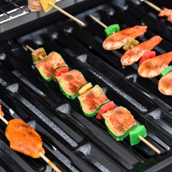BBQ Grilli, Kaasugrilli Grillivaunu, 135x50x100 cm, Musta