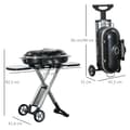 Miniatyrbillede 3 af 9: Gasgrill, BBQ Grillvogn, 100x41.6x82.5 cm, Sort Sølv