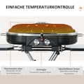 Miniatyrbillede 4 af 9: Gasgrill, BBQ Grillvogn, 100x41.6x82.5 cm, Sort Sølv