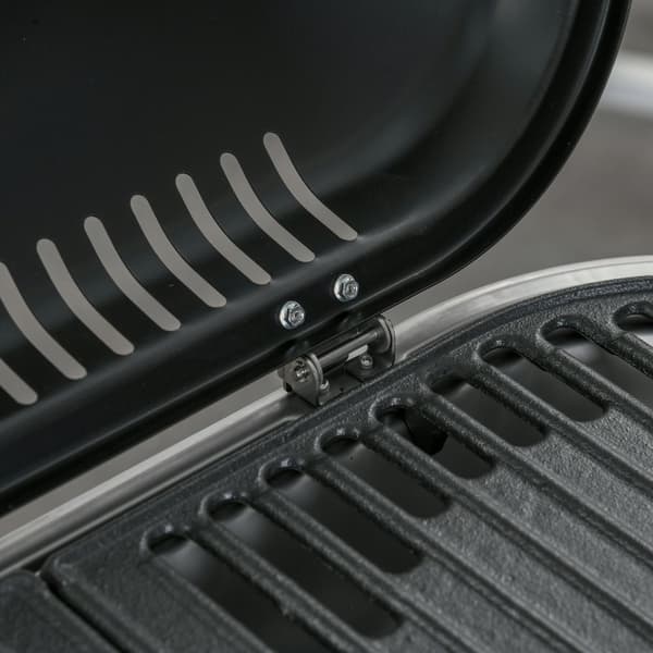 Gasgrill, BBQ Grillvogn, 100x41.6x82.5 cm, Sort Sølv