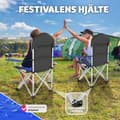 Miniatyrbild 7 av 10: Campingstol med stoppad dyna, hopfällbar - blå, Uppsättning av 2