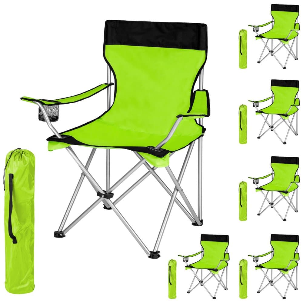 6 Campingstole enkelt - grøn