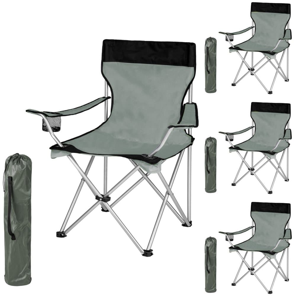 4 Campingstole enkelt - grå