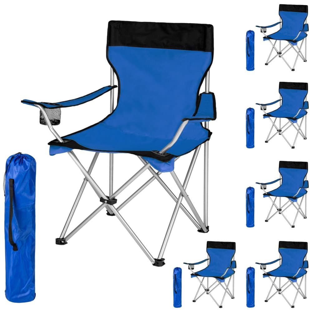 6 Campingstole enkelt - blå