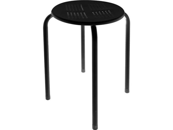 Perel Sgabello pall Nero FP135B, Hård sits, Rund, Svart, Stål, Robust, 4 ben