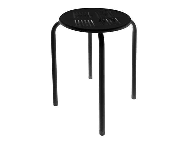 Perel Sgabello stool Nero FP135B, Hard Stol, Rund, Svart, Stål, Solid / Fast, 4 ben