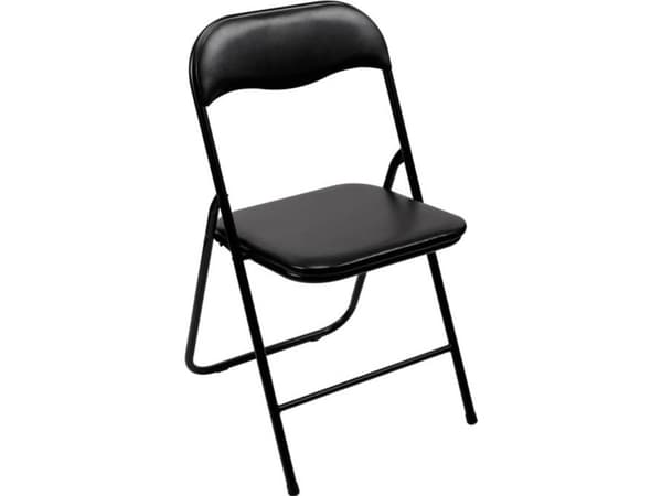 Perel FP168B, Dining, Robust, Hård sits, Hårt ryggstöd, Metall, PVC, Svart