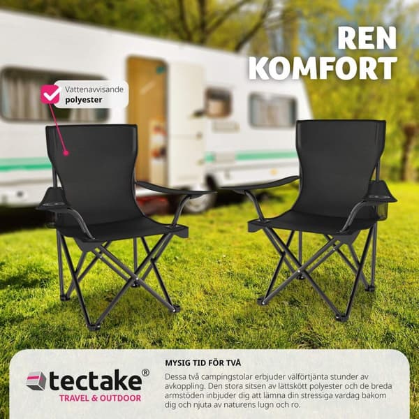 2 Campingstolar Gil - svart