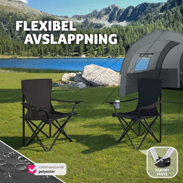 2 Campingstolar Gil - svart