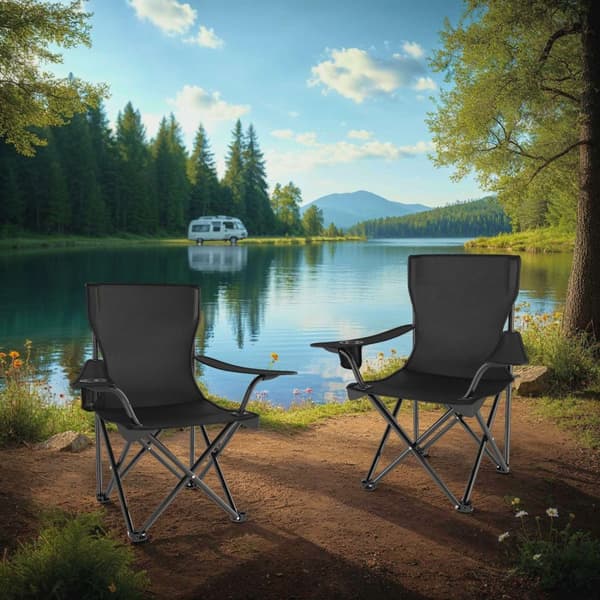 2 Campingstolar Gil - svart