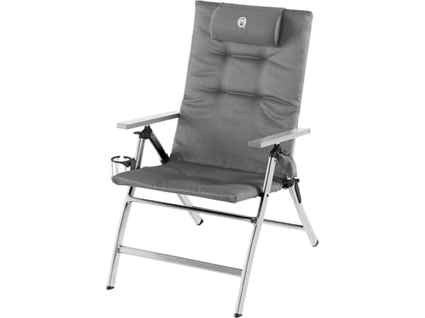 Coleman 5 Position Padded Recliner Chair, 120 kg, Campingstol, 4 ben, 5 kg, Grå