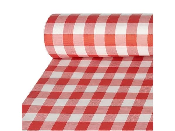 Papstar 88163, Rektangulær, Rød, Hvit, Papir, Bordduk, 100 x 5000 cm, 1 stykker
