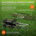 Miniatyrbillede 4 af 7: Hauki foldbar campingstol, khaki, fiskestol med kopholder og bæretaske, foldbar havestol, op til 150 kg, overdimensioneret foldestol med højt ryglæn,