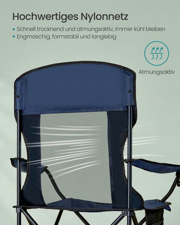 Campingstol, SONGMICS, 51,5x86,5x97 cm, Harbor Blue