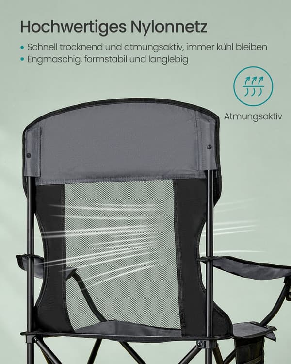 Campingstolssæt, SONGMICS, 51.5x86.5x97 cm, Skifergrå