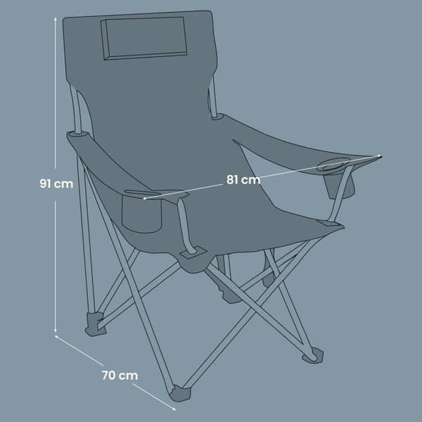 Campingstol, SONGMICS GCB09BK, 70x81x91 cm, Mørkeblå