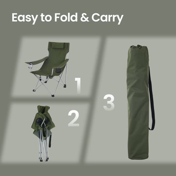 Campingstol, SONGMICS GCB09BK, 70x81x91 cm, Svart