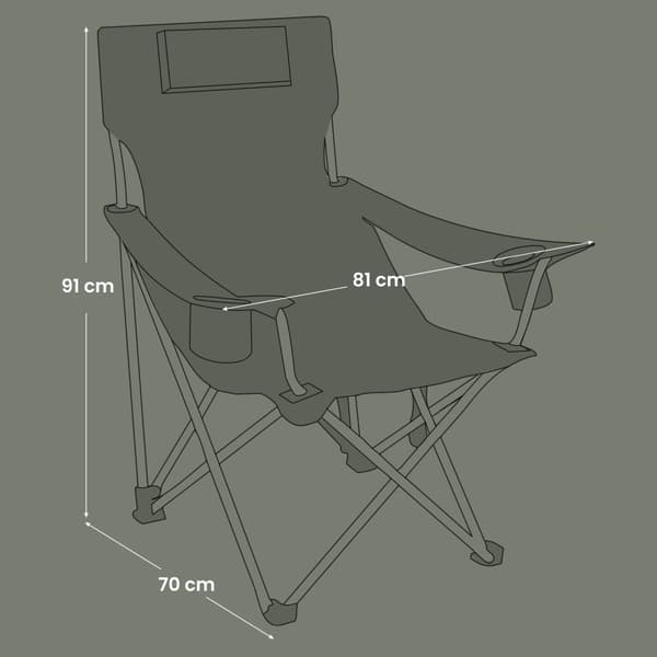 Campingstol, SONGMICS GCB09BK, 70x81x91 cm, Svart