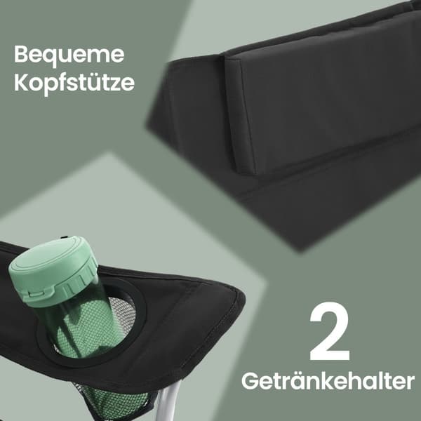 Campingstol, SONGMICS GCB09BK, 70x81x91 cm, Sort