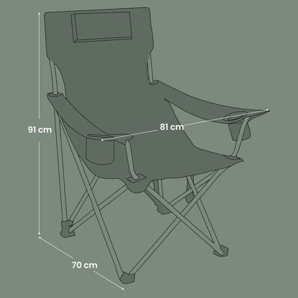 Campingstol, SONGMICS GCB09BK, 70x81x91 cm, Sort