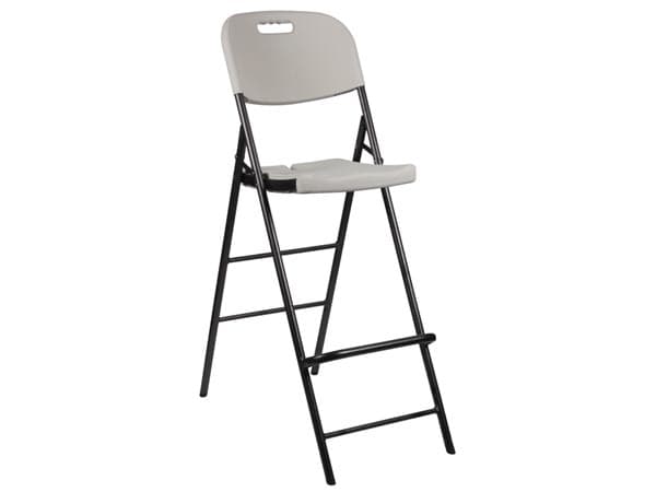 Perel FP140N, Spisetid, Solid/Fast, Hard Stol, Hård ryggstø, Polyethylen, Stål, Sort, Hvit