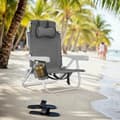 Miniatyrbild 2 av 10: Strandstol Coral, hopfällbar med axelremmar - grå, Uppsättning av 2
