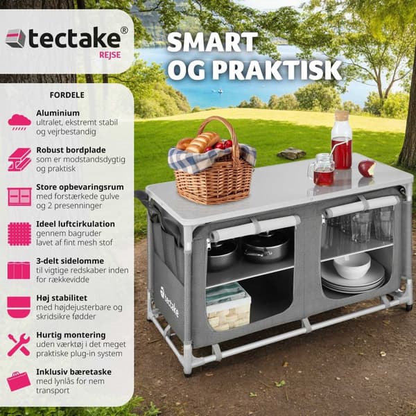 Campingskab Komfort med 4 rum - grå