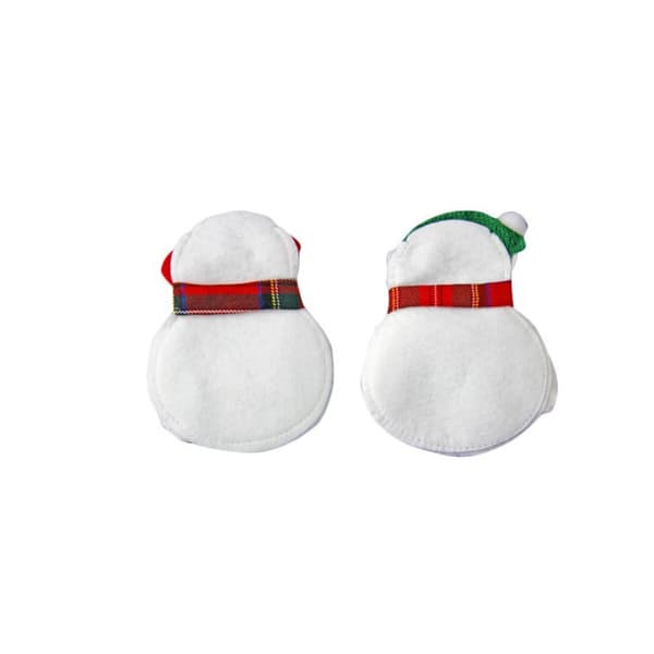 2 gulliga Snögubbe-Bestickhållare Duka trevligt till Jul-Nyår