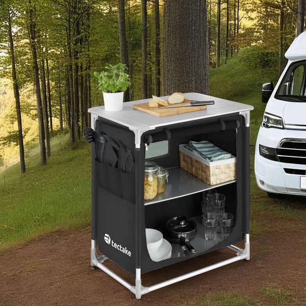 Campingkøkken Premium med 2 rum - sort
