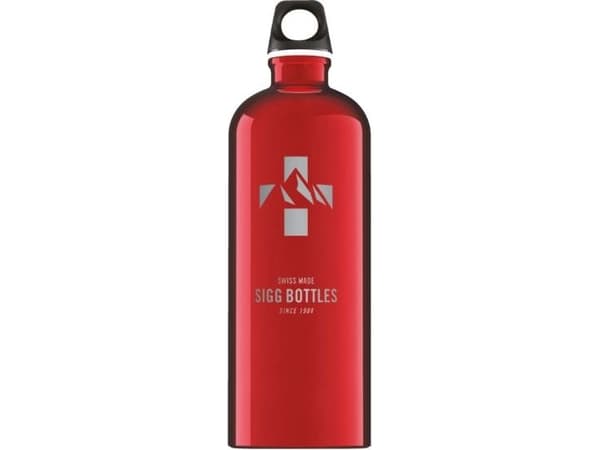 SIGG Mountain, 600 ml, Vandring, Röd, Gjuten aluminium, Skruvlock, Svart