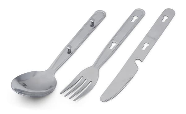 friluftsbestick rostfritt stål, 4-PACK BESTICKSET CAMPING ROSTFRITT STÅL