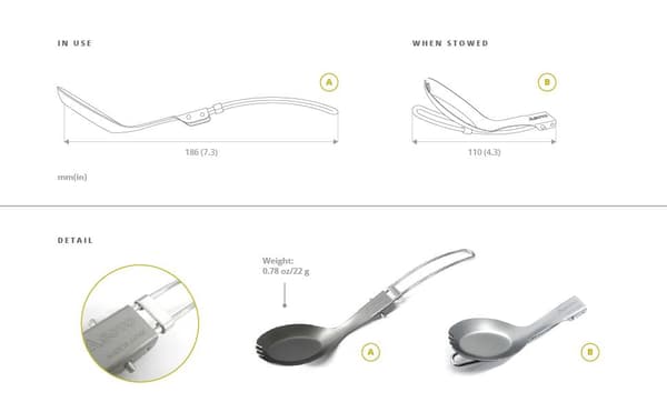 SOTO POCKET SPORK, spork titanium, vikbar spork titanium