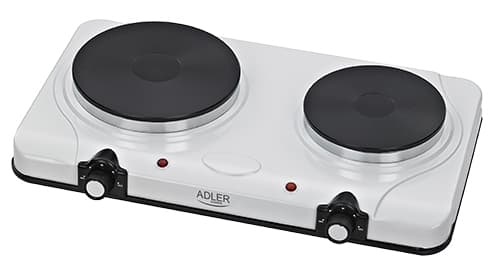 Adler Fristående bordsugn AD 6504 Antal brännare/kokzoner 2, Vit, Elspis, El