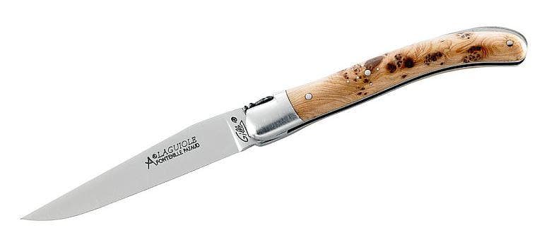 jaktkniv 18,5 cm stål/trä silver/brun