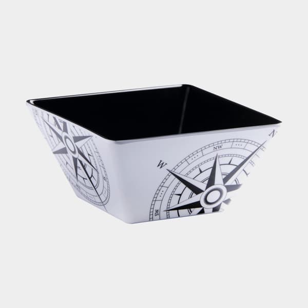 Djupa melamintallrikar Marine Business Lombok, non-slip, vit/svart, 15 cm, 6-pack