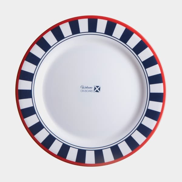 Melamintallrikar Marine Business Venezia, non-slip, vit/röd/blå, 25 cm, 6-pack