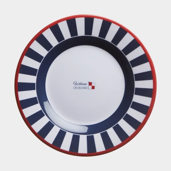 Melaminassietter Marine Business Venezia, non-slip, vit/blå, 20 cm, 6-pack